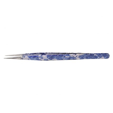 Blue And White Marble Mix Pattern With Silver Tip