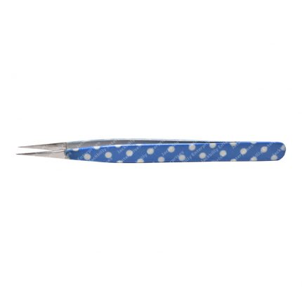 Blue And White Dots Mix Pattern With Silver Tip